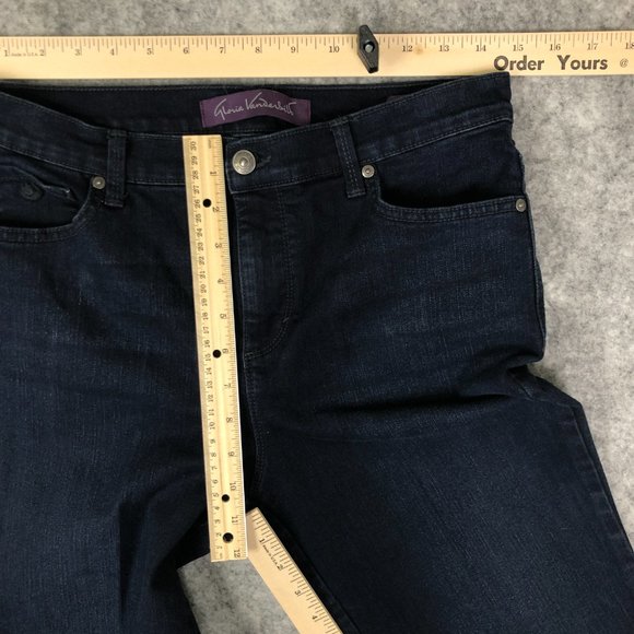 Gloria Vanderbilt Amanda Jeans Size 8S Womens Dark Wash Blue Distressed Hi Rise - Picture 4 of 11